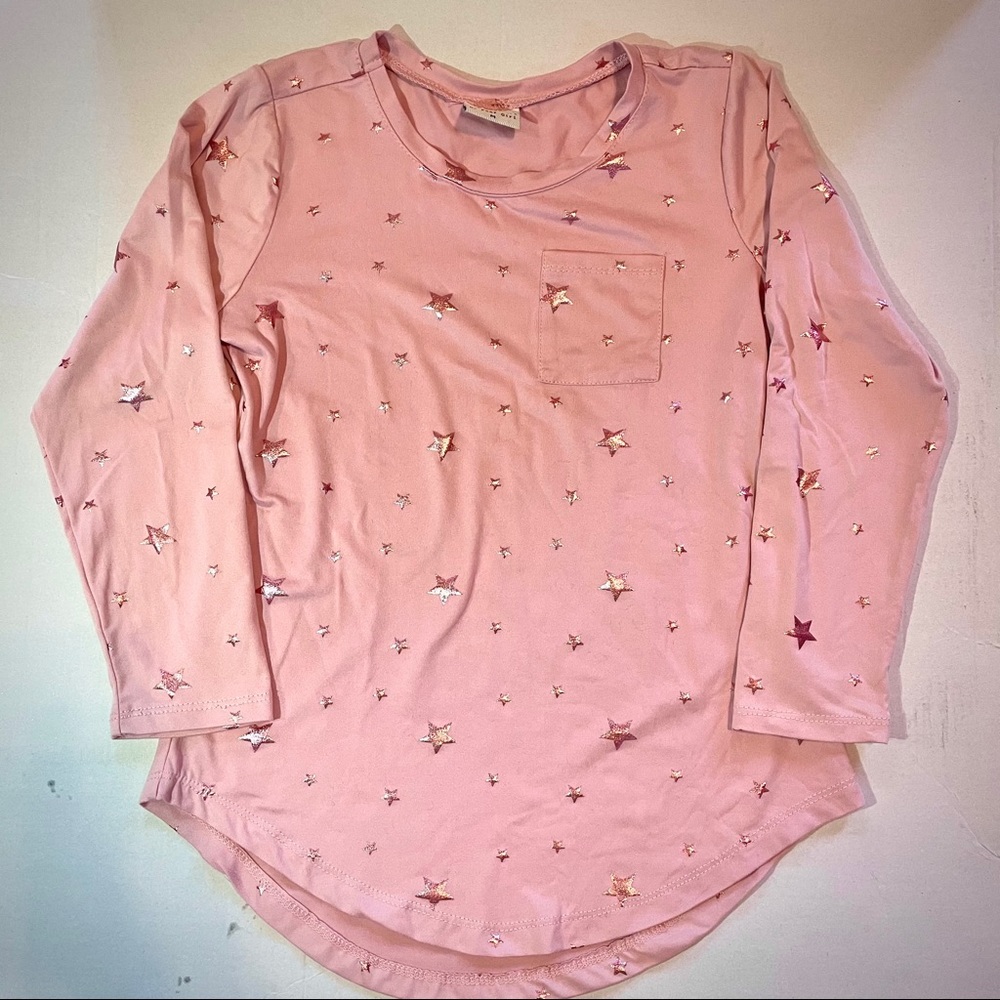 Pink Star Long Sleeve Girls’ Shirt